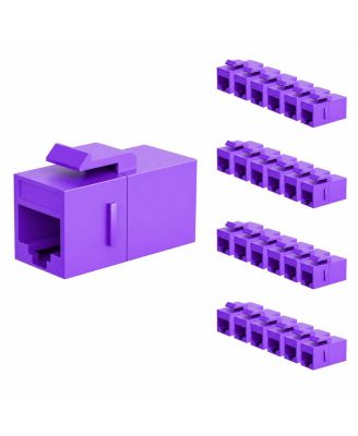 RJ45 10-Gigabit Ethernet Female-to-Female Keystone Coupler Jack, Compatible with Cat5e and Cat6 Ethernet Cables, 25-Pack