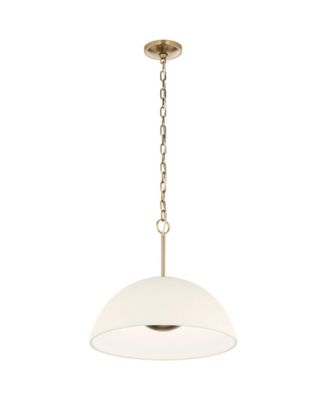 Mikale 18" 1-Light Pendant White Ceramic Shade in Champagne Bronze