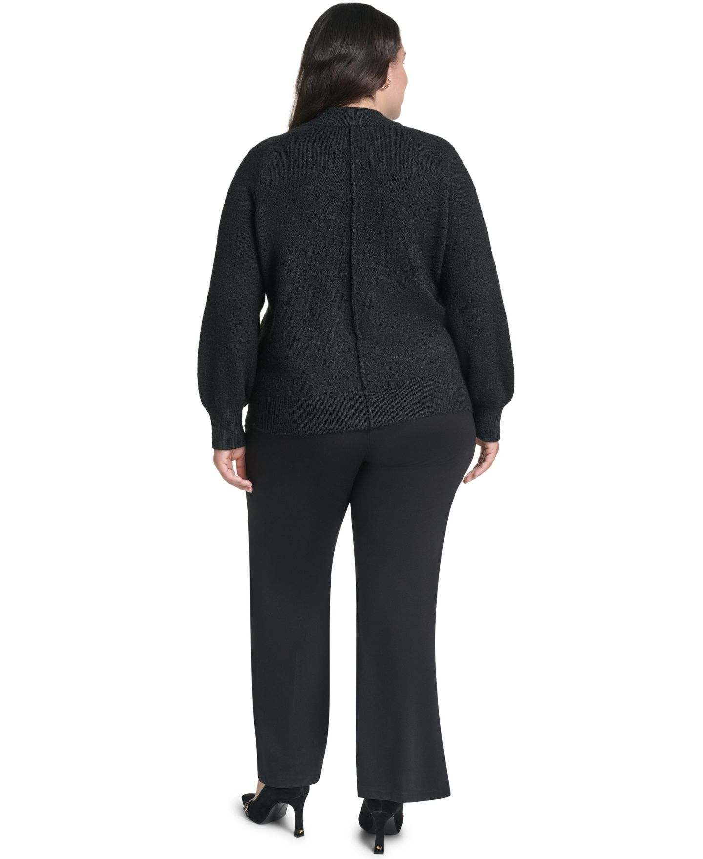 Женский свитер KARL LAGERFELD PARIS Plus Size Mock Neck Rhinestone Pullover, цвет: Красный — фото 14