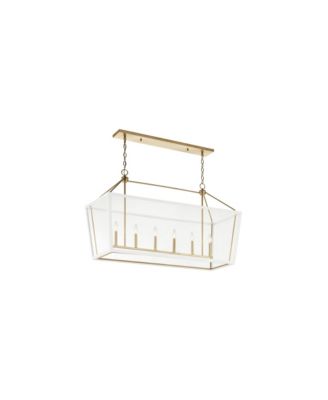 Delvin 44 1/4"W Champagne Bronze 6-Light Linear Chandelier