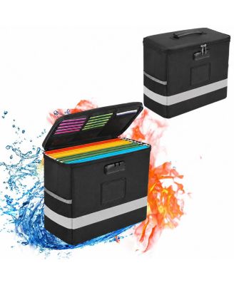 Fireproof Waterproof Document Box With Combination Lock Collapsible Organizer