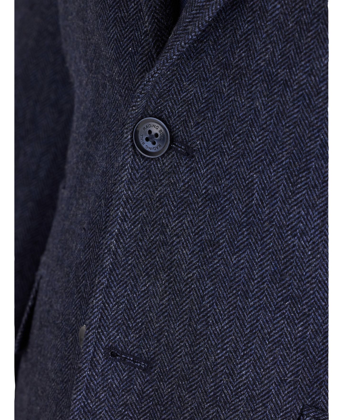 Мужской пиджак Raging Bull Herringbone Classic-Fit Wool-Blend Blazer, цвет: Тёмно-синий — фото 6