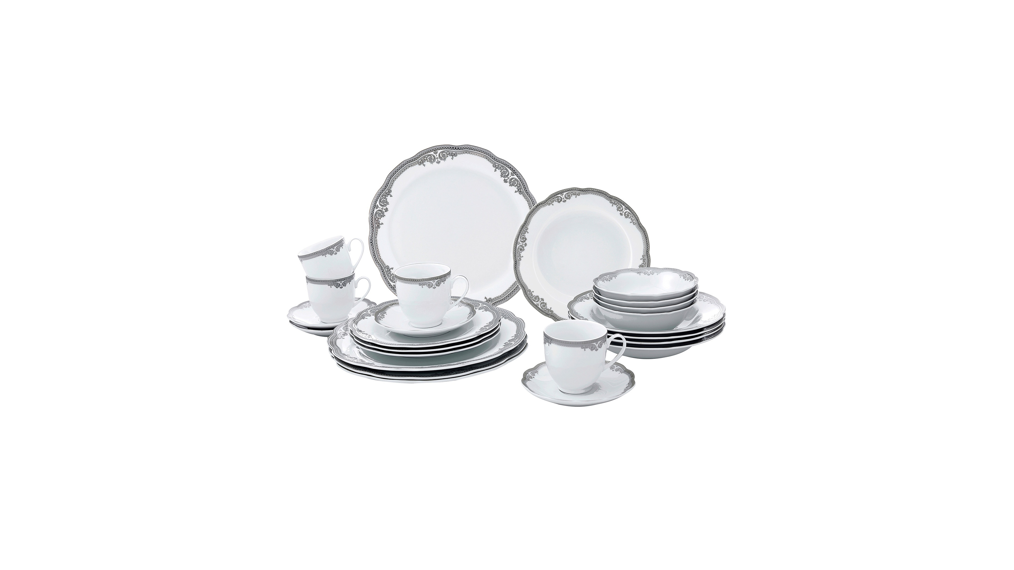 Lorren Home Trends Elizabeth 24-Pc. Dinnerware Set, Service for 4