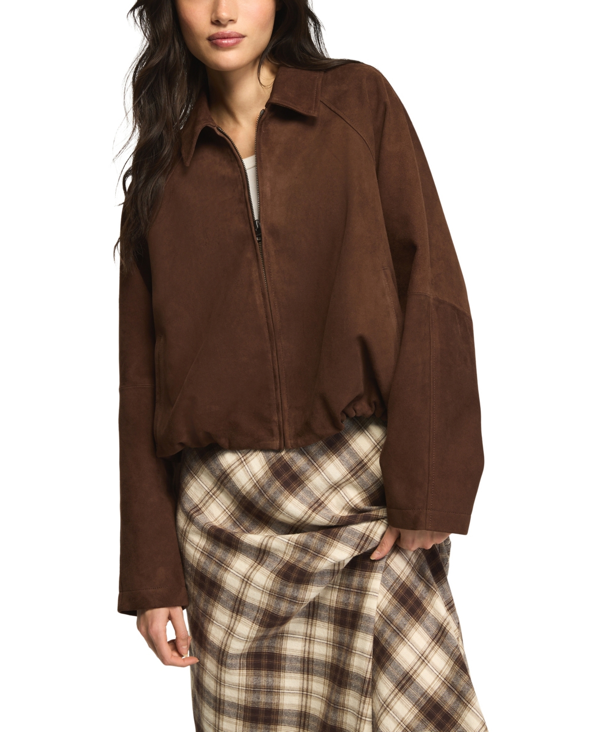 Lucky Brand Women's Suede Bubble Jacket