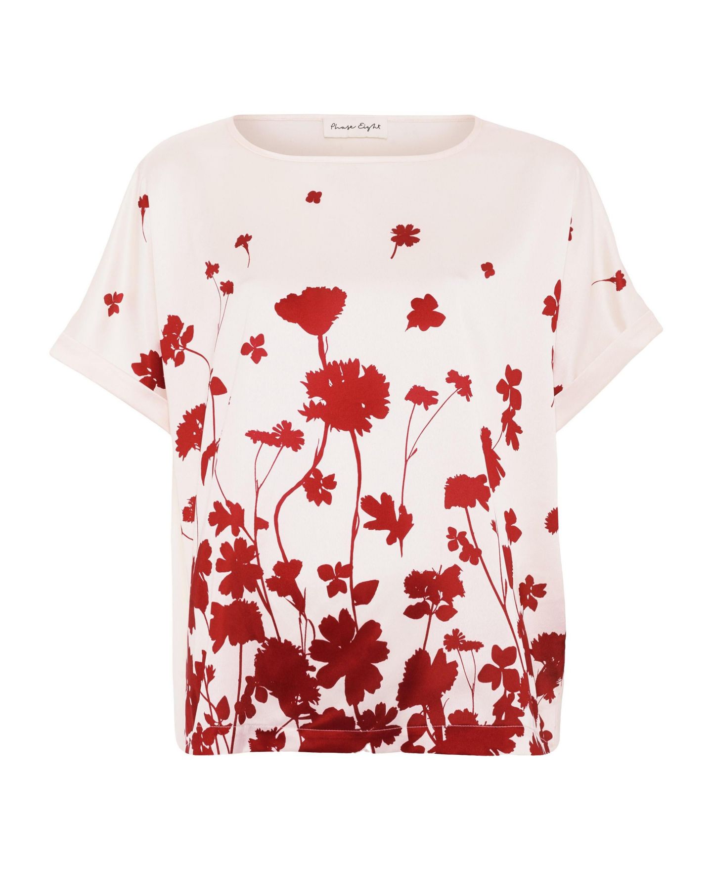 Женская блузка Phase Eight Marion Floral-Print Short-Sleeve Relaxed-Silhouette, цвет: Слоновая кость — фото 6