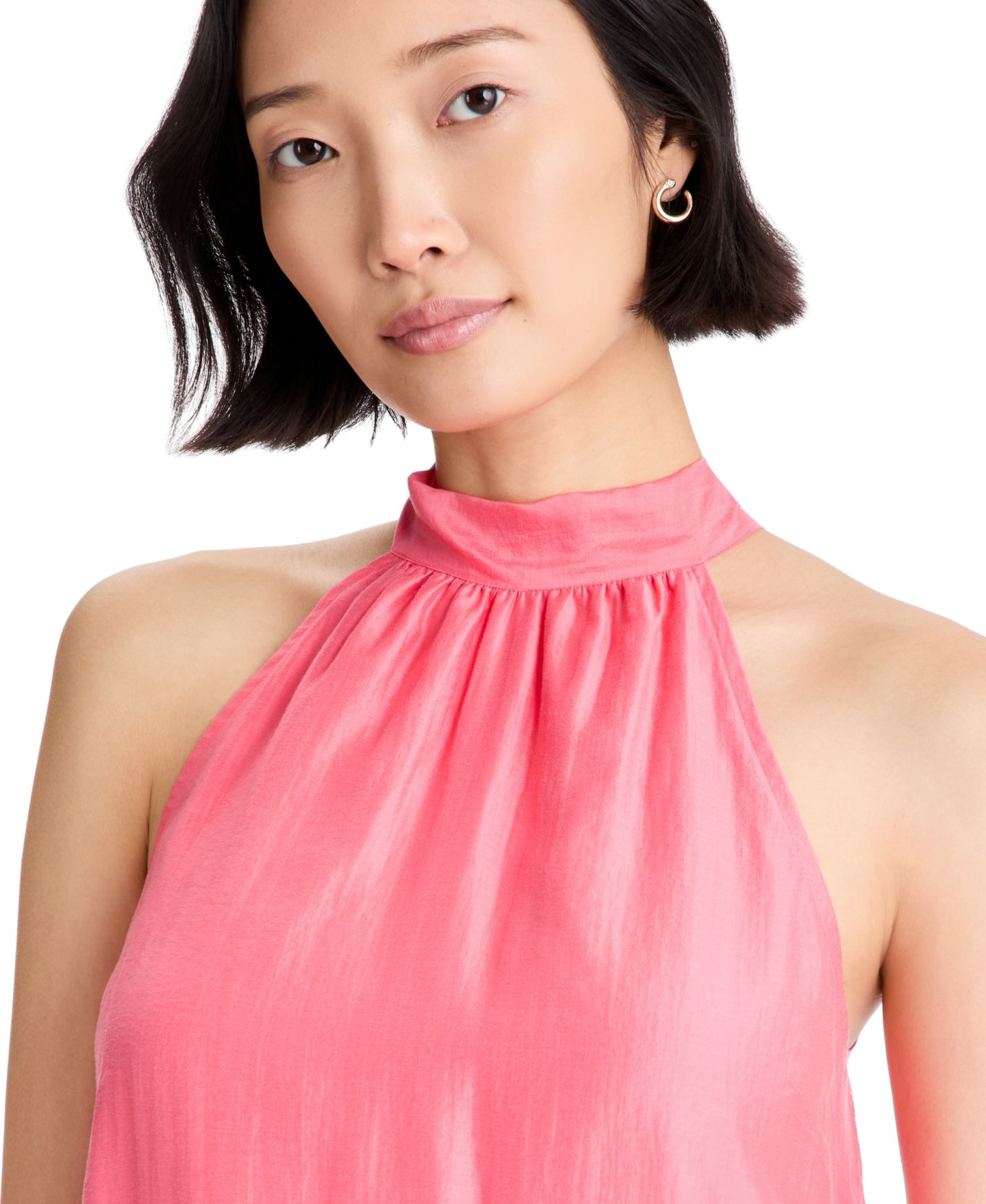 Женский топ On 34th Halter Bow Tie Neck Ruffle Hem, цвет: Коралловый — фото 6
