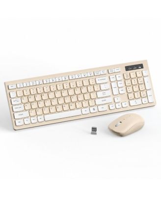 Wireless Keyboard and Mouse Combo Silent Full Size 3 DPI Adjustable