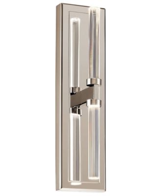 Sycara 19 Inch 2 Light LED Wall Sconce with Faceted Crystal in PN