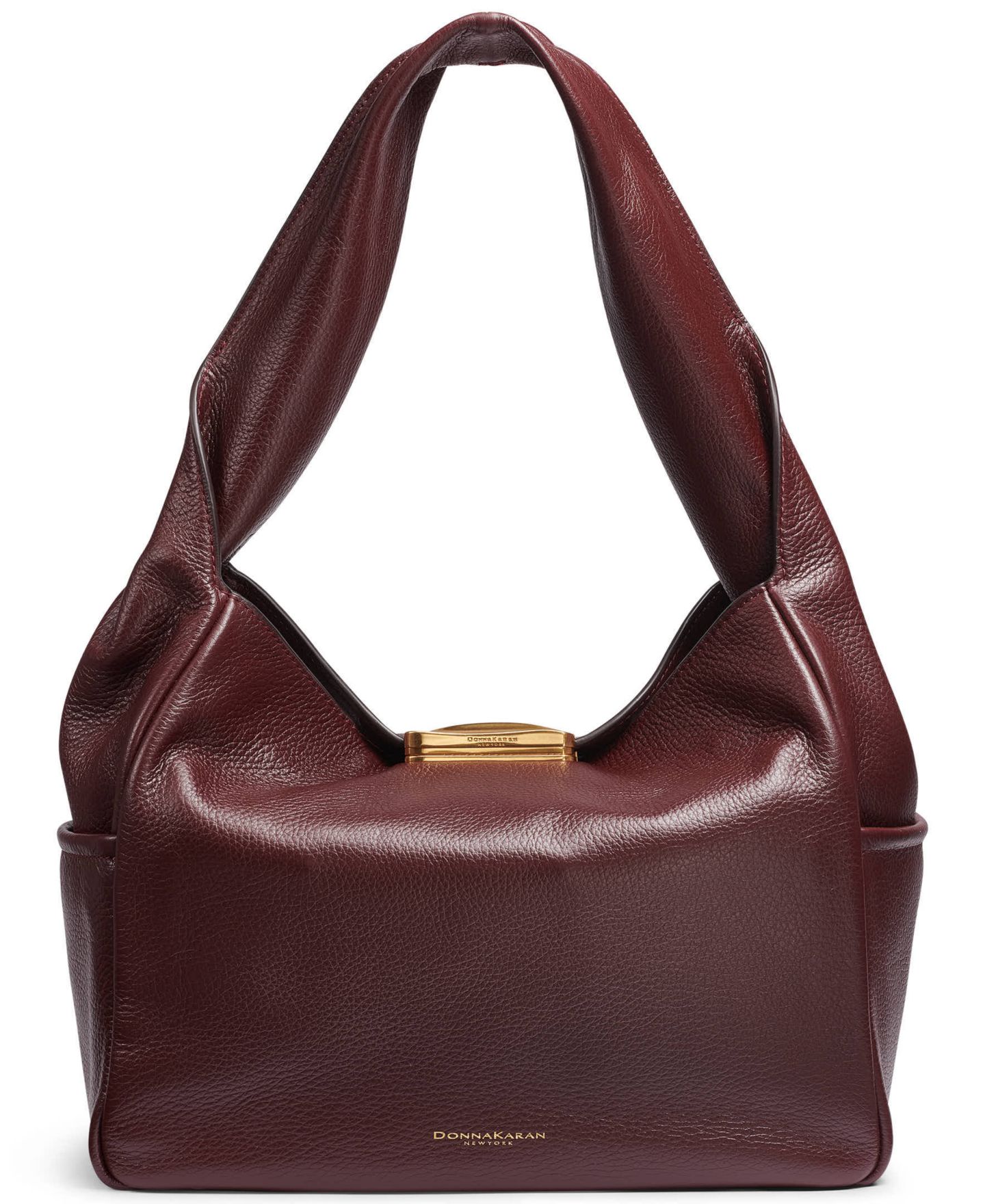 Женская сумка Donna Karan New York Amagansett Soft-Rolled Medium Shoulder Handbag, цвет: Чёрный вишнёвый — фото 1
