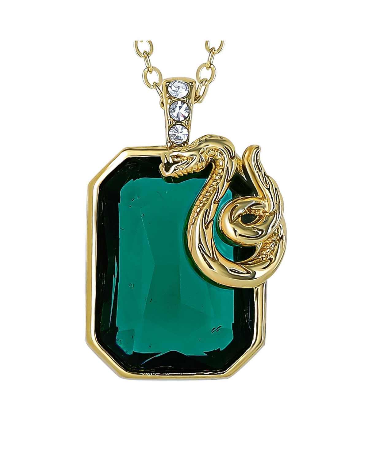 Harry Potter Slytherin Snake Pendant Necklace Official License, 18+2"