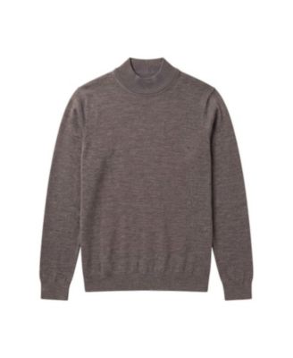 Men's Mock Neck Pullover Merino Wool Sweater