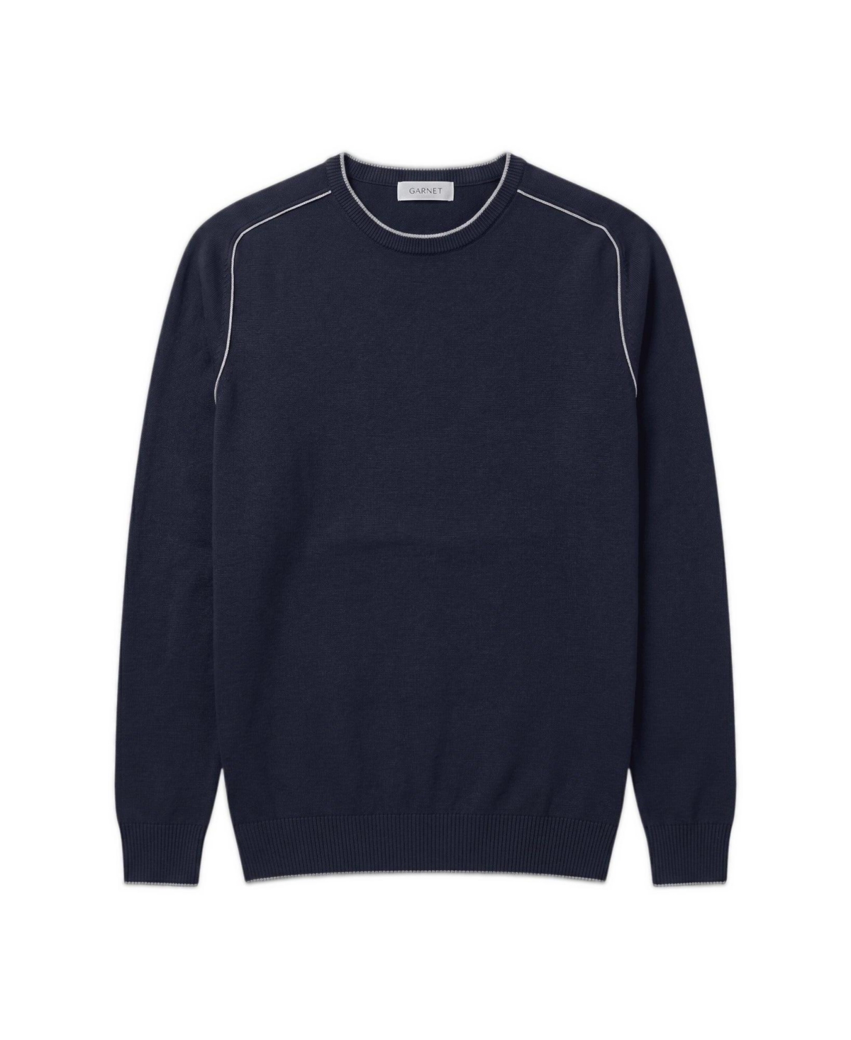 Garnet Men's Vernon Regular-Fit Raglan-Sleeve Crewneck Sweater - Navy