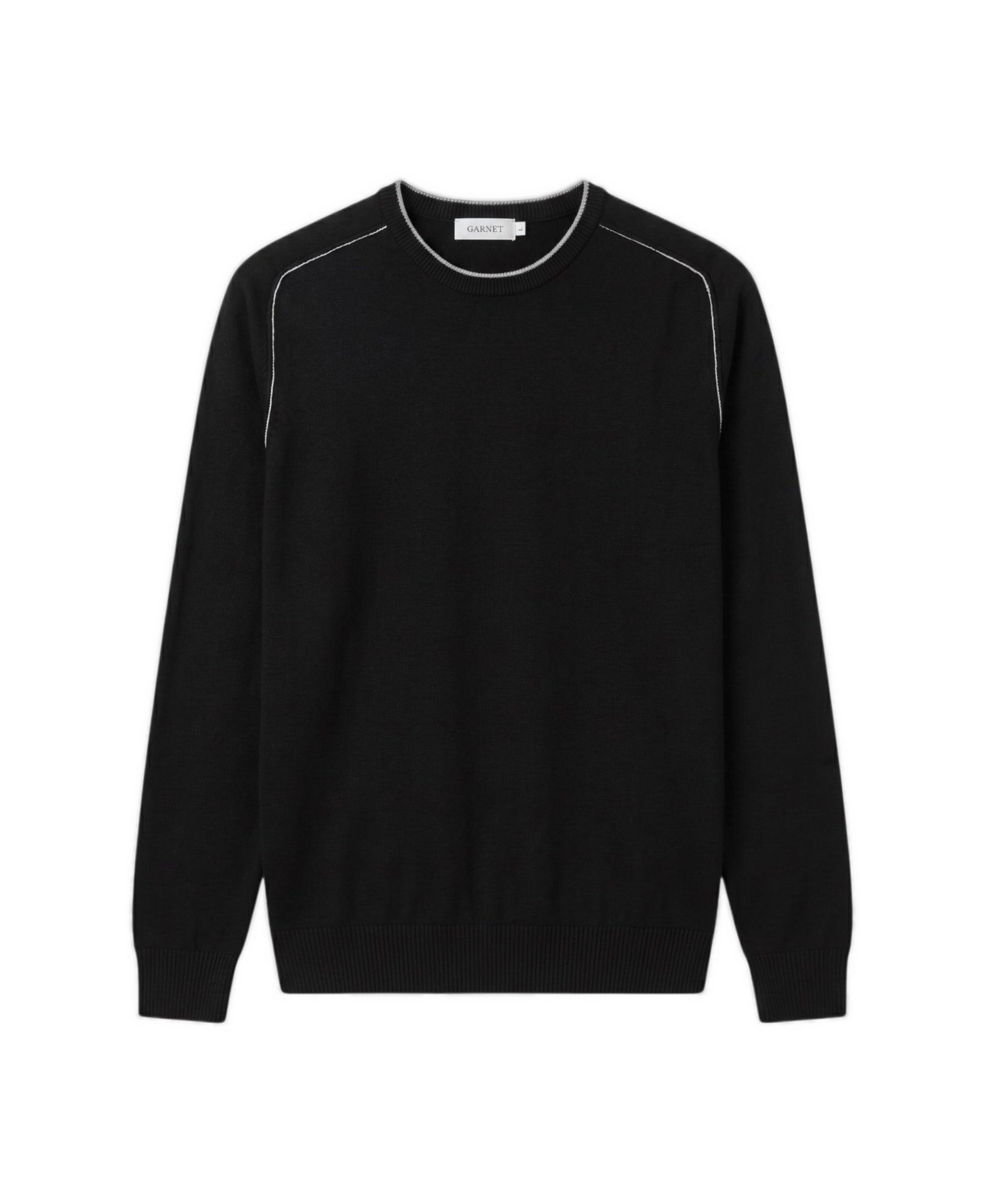 Garnet Men's Vernon Regular-Fit Raglan-Sleeve Crewneck Sweater - Black