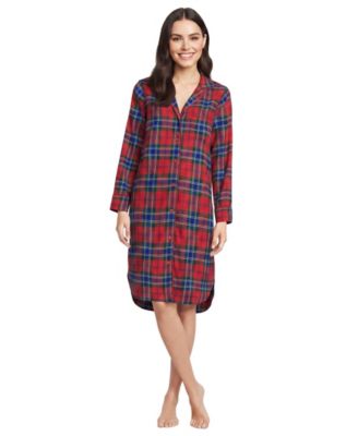 Women's Flannel Long Sleeve Sleepshirt Nightgown