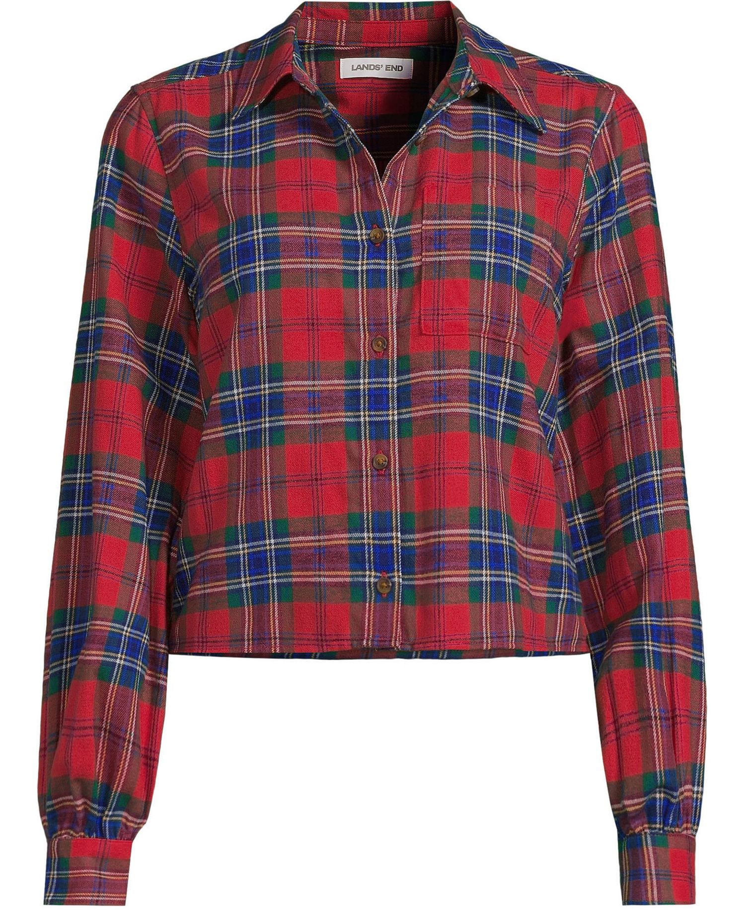 Women's Cropped Flannel Shirt