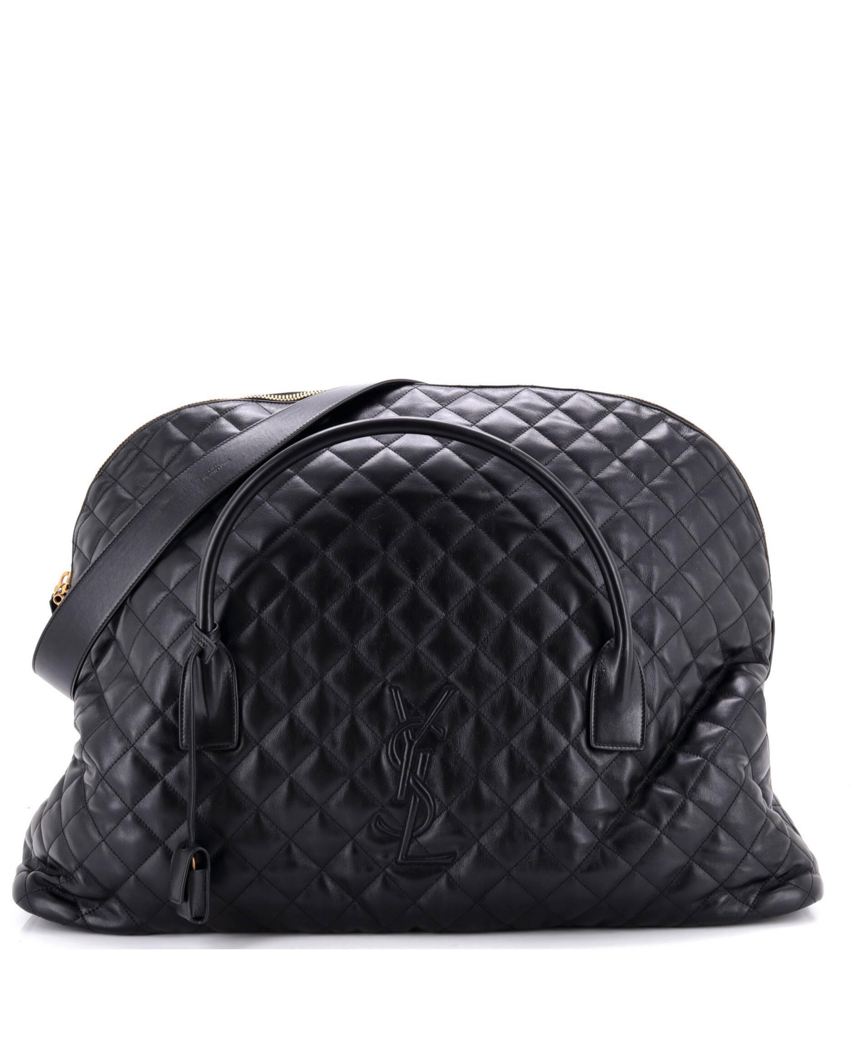 Pre-Owned Saint Laurent Es Giant Travel Bag Quilted Leather - Black