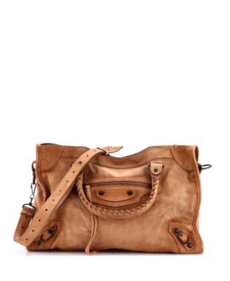 Medium City Classic Studs Bag Suede
