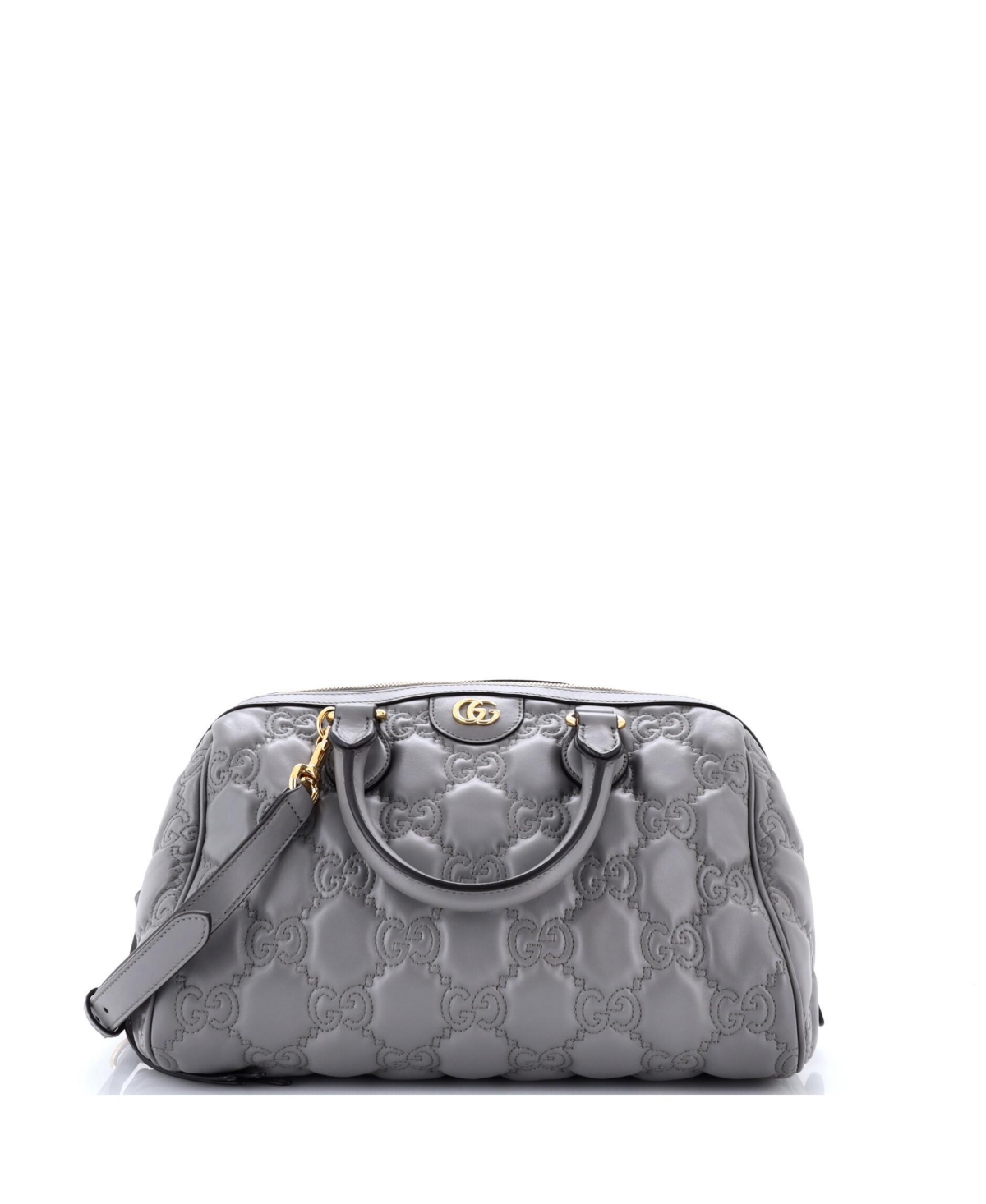 Pre-Owned Gucci Ophidia Convertible Top Handle Medium Shoulder Bag - Grey