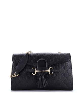 Medium Emily Chain Flap Bag Guccissima Leather