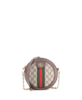Mini Ophidia Round Shoulder Bag GG Coated Canvas