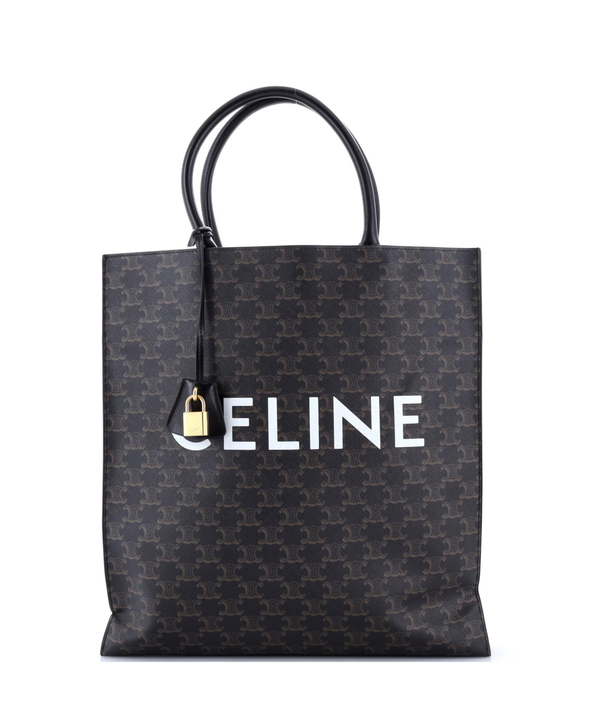 Pre-Owned Celine Large Vertical Cabas Tote Triomphe Coated Canvas