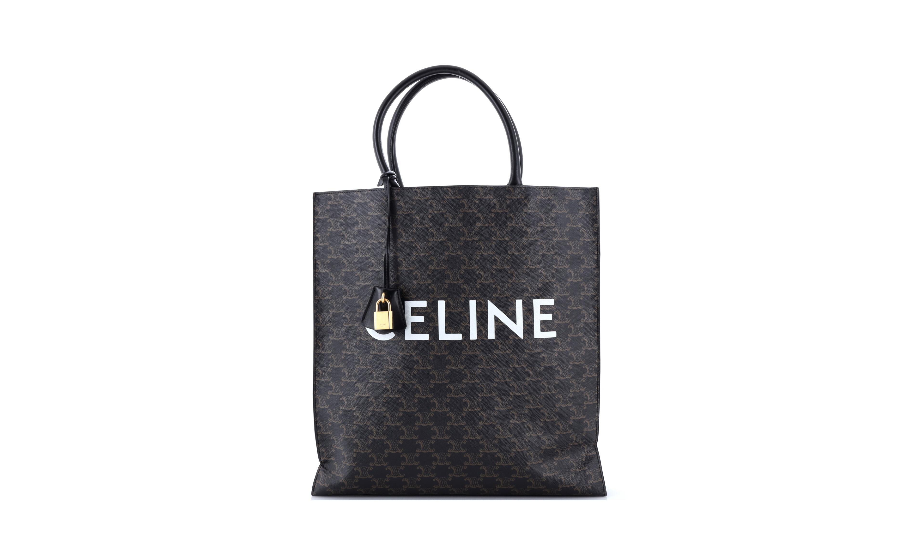 Pre-Owned Celine Large Vertical Cabas Tote Triomphe Coated Canvas