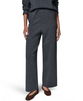 Women's Weekend Pull-On Straight High-Waisted Wool-Blend Pants