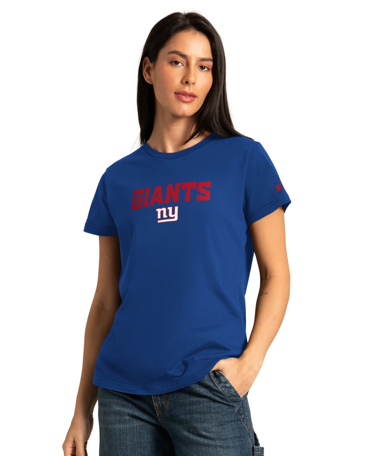 Женские футболки Starter Royal/Ash New York Giants Short Sleeve & Long Sleeve T-Shirt Combo Pack — фото 2