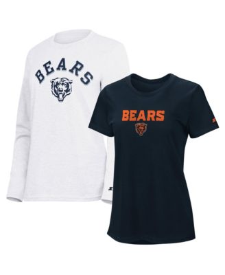 Women's Navy/Ash Chicago Bears Short Sleeve & Long Sleeve T-Shirt Combo Pack