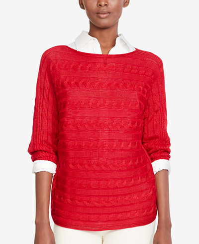 Lauren Ralph Lauren Cable-Knit Boat-Neck Sweater, A Macy's Exclusive
