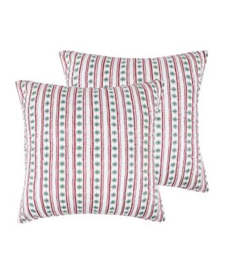 Festive Baubles Plaid 2-Piece Sham Set, European