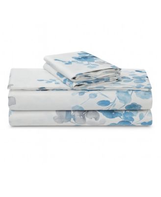 Printed 300 Thread Count  Cotton Deep Pocket 3-Piece Sheet Set, Twin