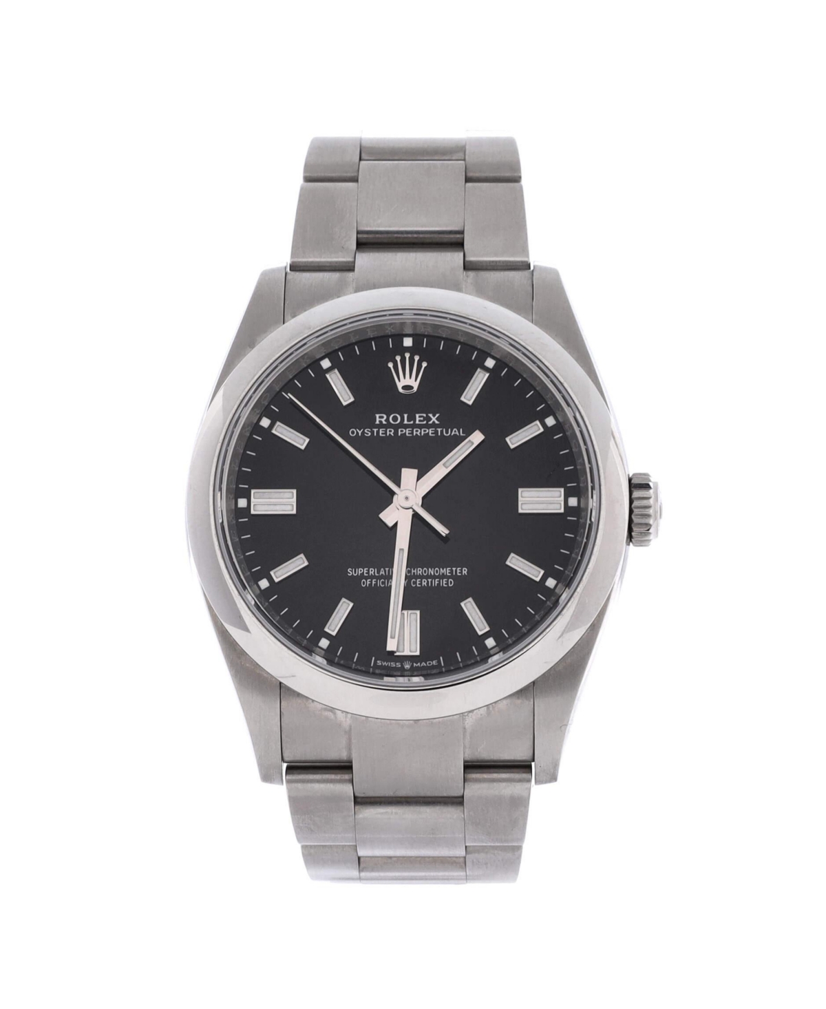 PreOwned Rolex Oyster Perpetual Datejust Automatic Watch in Stainless Steel 36mm  Dial color black