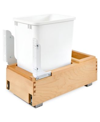 Single 35 qt. Pullout Bottom Mount Trash Can, Maple, 4WC-15DM1