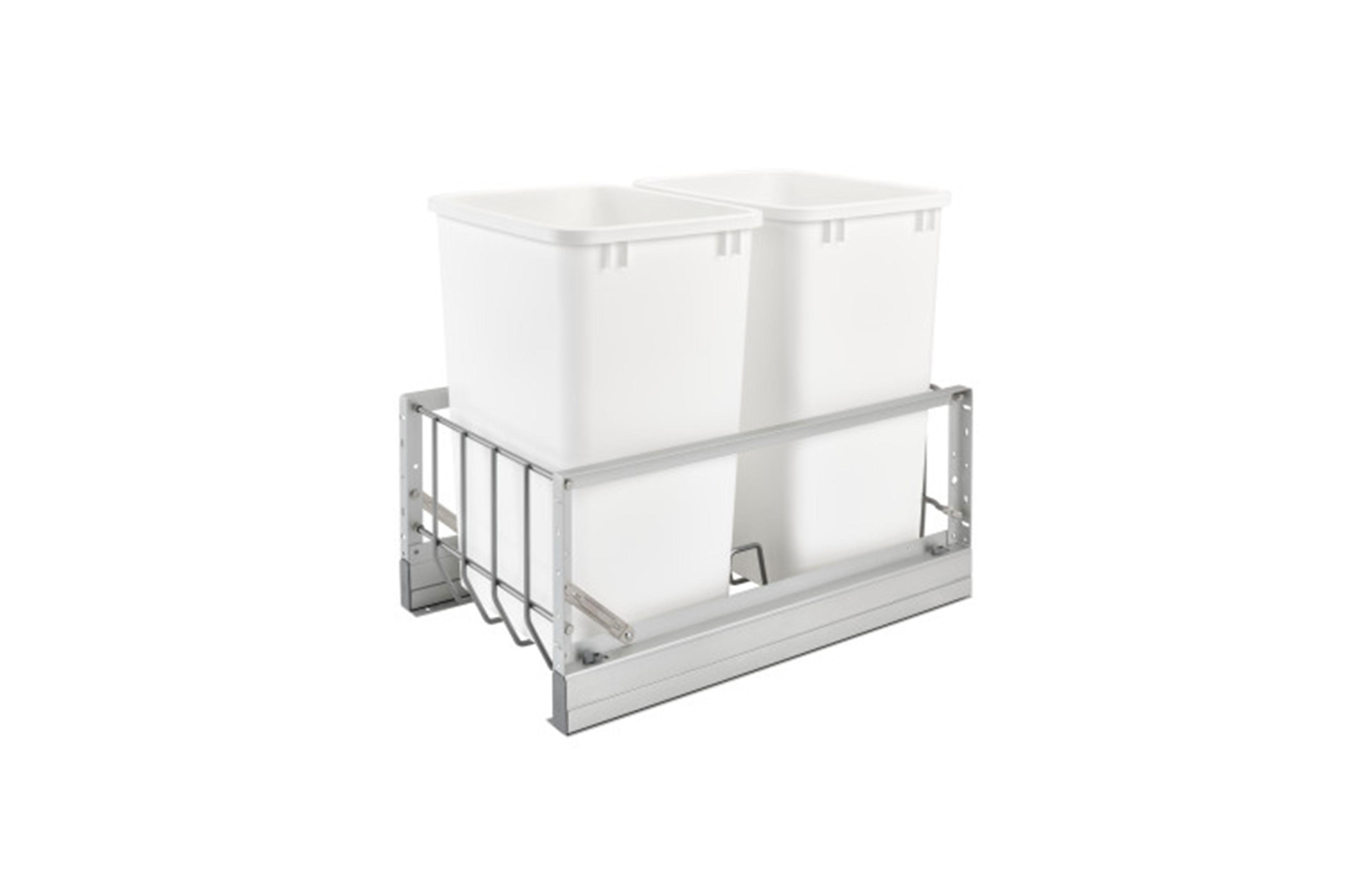 Rev-a-Shelf Double Pullout 35 qt. Kitchen Trash Can with Soft-Close, 5349-18DM-2