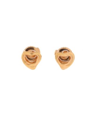 Elsa Peretti Heart Stud Earrings in 18K Yellow Gold
