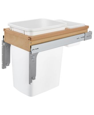 Double Pullout Top Mount Trash Cans 35 qt., White, 4WCTM-24DM2-162