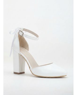 Forever and Always Shoes Women's Jolie High Block Heels with Ribbon