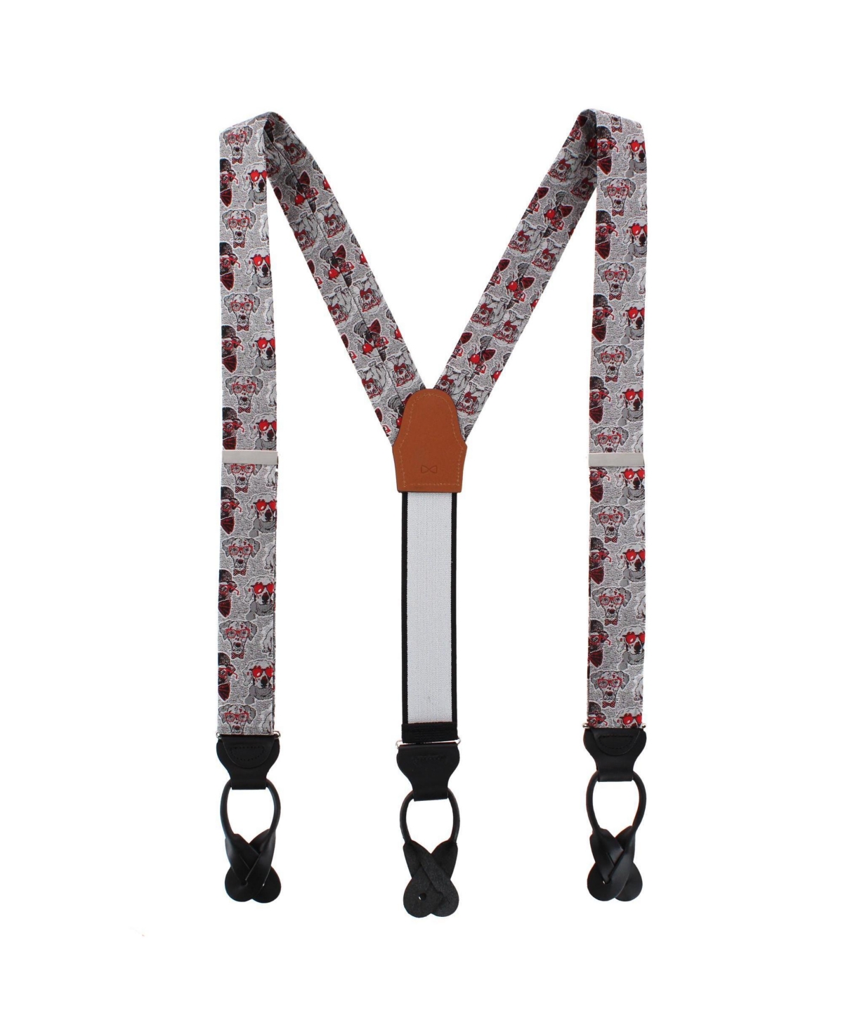 Trafalgar Men's Too Cool For Obiedience School Puppy Silk Button End Suspenders