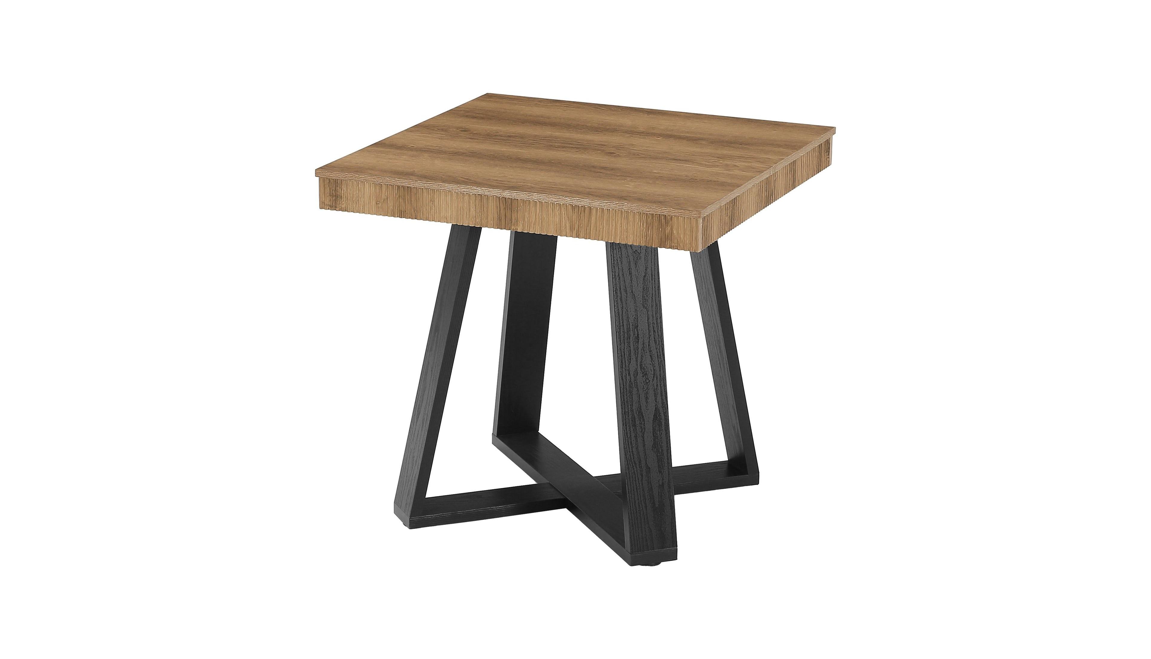 Slickblue Small Kitchen Dining Table with Fluted Edge Square Design for 4 People