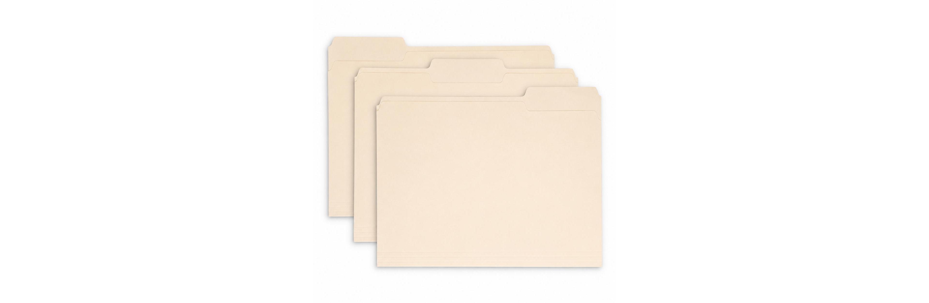 Four Candies 1/3 Cut Tab Manila File Folders 100 Per Box Letter Size