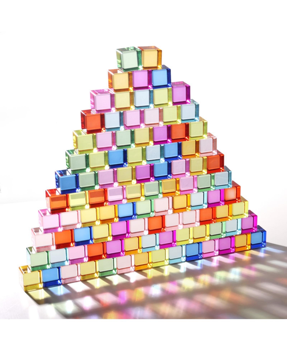 Gnuadz Crystal Cubes Light Table 100-Piece Building Blocks, Ages 1+