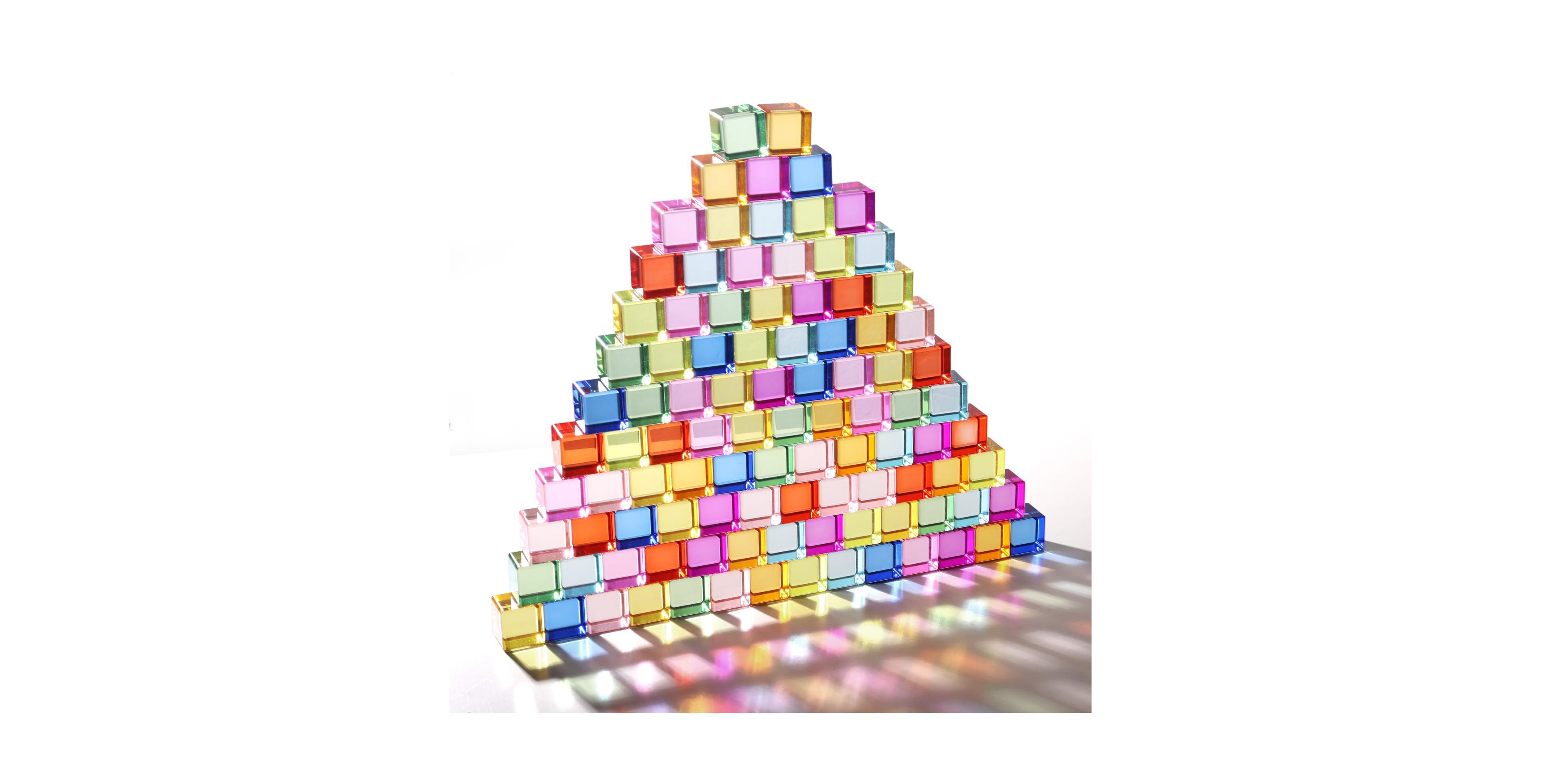 Gnuadz Crystal Cubes Light Table 100-Piece Building Blocks, Ages 1+