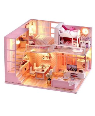 DIY Miniature Dollhouse Kit with Music Movement and LED Lights, Ages 14+