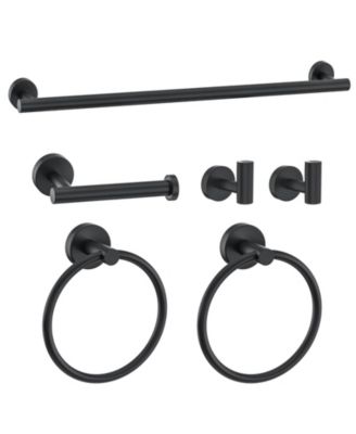 6 Pieces 23.6" Towel Bar Set Bathroom Hardware Wall-mounted Accessory