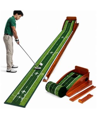 Indoor Golf Putting Mat Automatic Ball Return Wrinkle Free Realistic Practice Surface For Office Patio Recreation Room