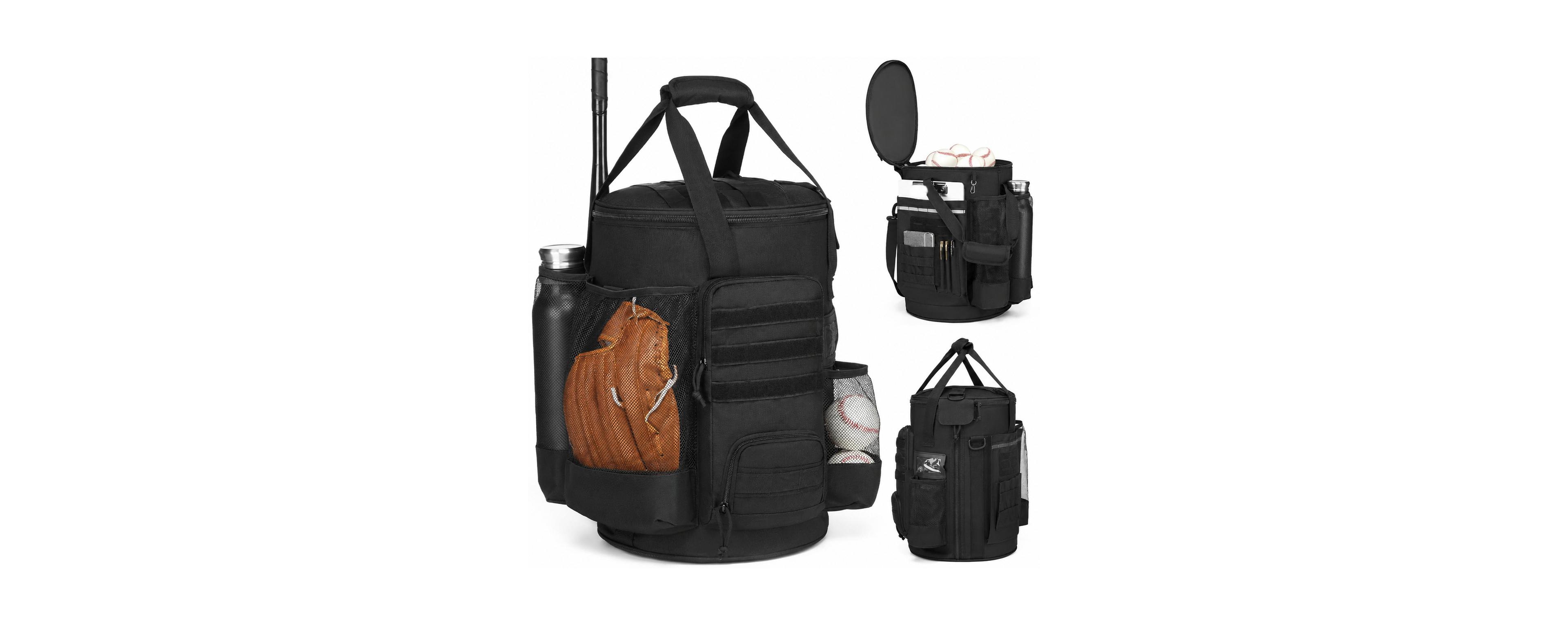 Peneyon Baseball Softball Bucket Bag Gear Storage With Multiple Pockets Adjustable Strap