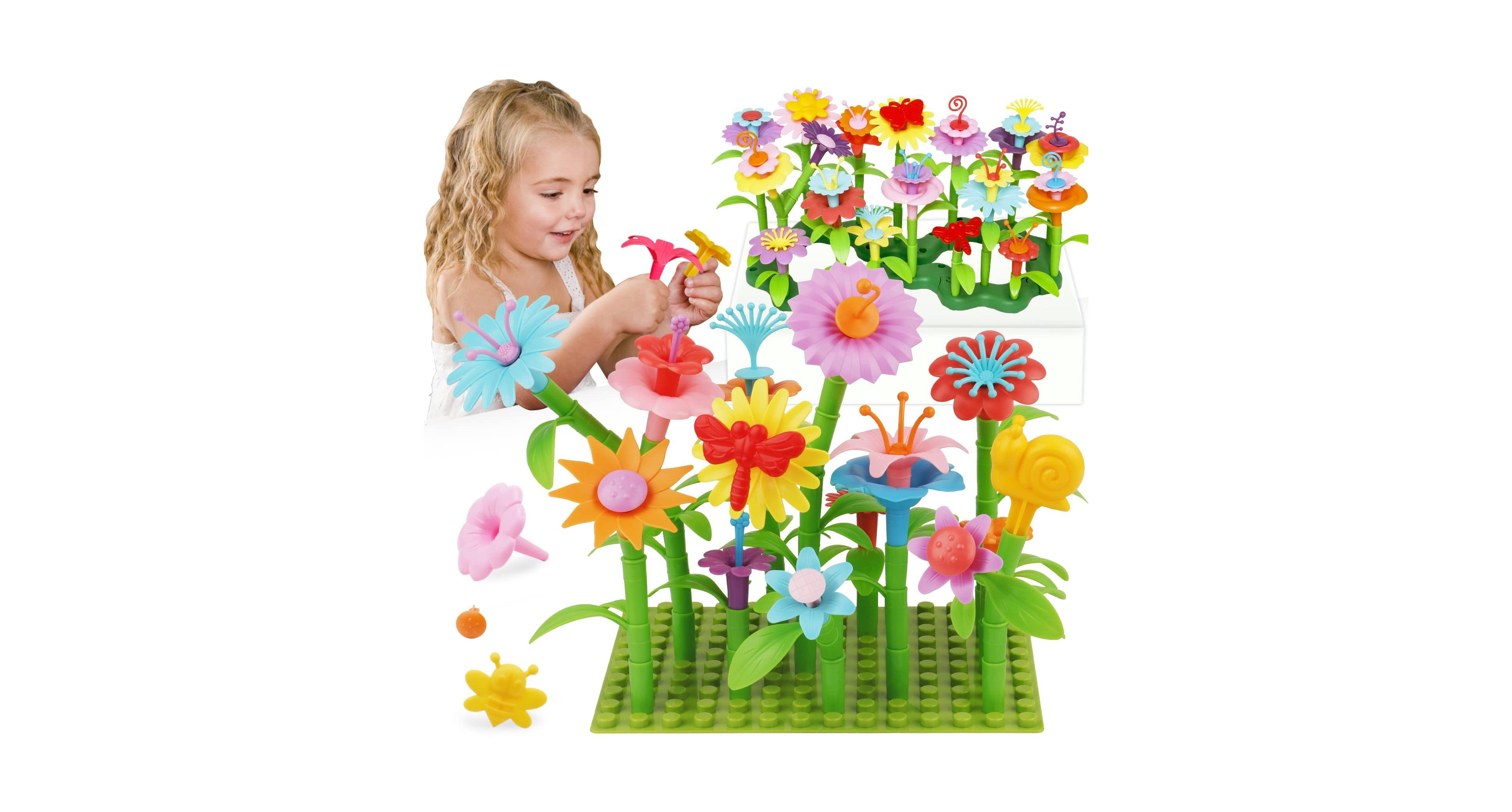 Gnuadz Flower Garden Educational Building Set, Ages 3-7