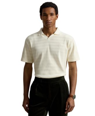Men's Pointelle-Ribbed Regular-Fit Polo Shirt