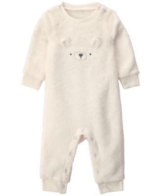 Baby Boys' Long-Sleeve Bear Velboa Jumpsuit